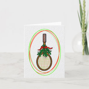 Tennisschläger mit Mistelzweig Weihnachtskarte Karte