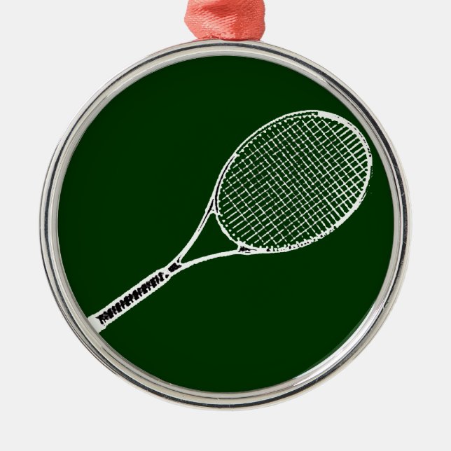 Tennisschläger Ornament Aus Metall (Vorne)