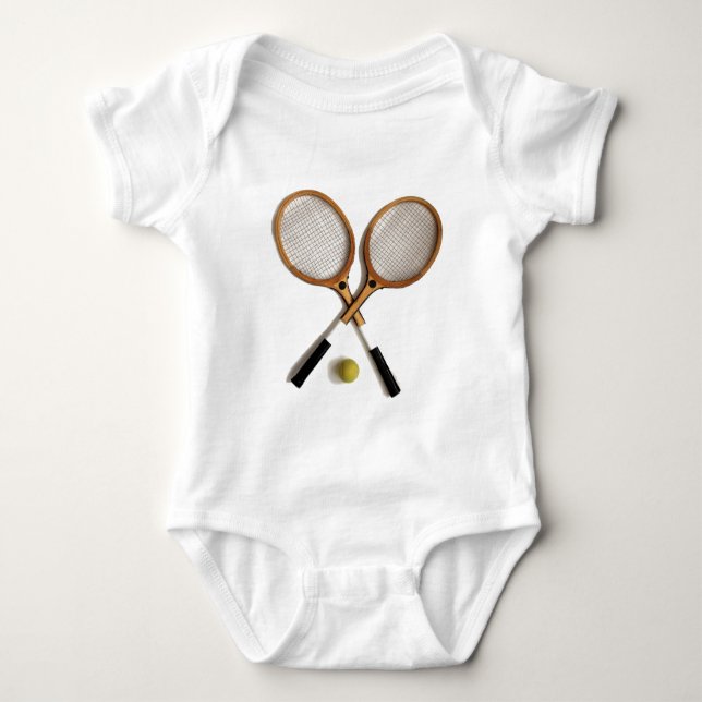 Tennisschläger , Sportarten , Ballspiele, Baby Strampler (Vorderseite)
