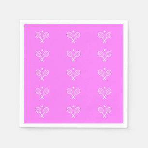 Tennisschläger Tief rosa Hintergrund Serviette