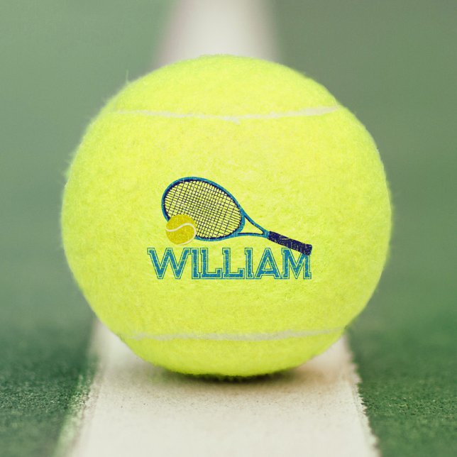 Tennisschläger und Ball-Blau-Zyan-Grafik Tennisbälle (Von Creator hochgeladen)