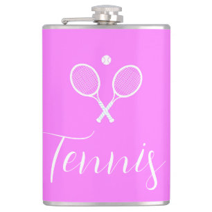 Tennisschläger und Ball Deep Pink Flachmann