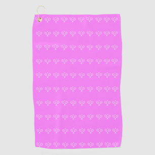 Tennisschläger und Ball Deep Pink Golfhandtuch