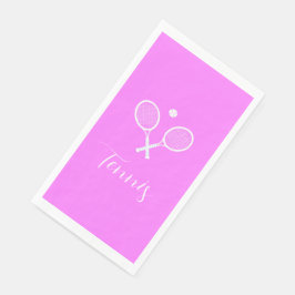 Tennisschläger und Ball Deep Pink Serviette