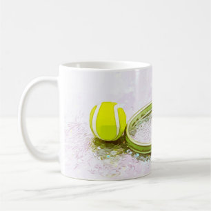 Tennisschläger und Ball Kaffeetasse