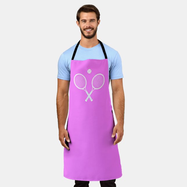 Tennisschläger und Ball Pink Schürze (Getragen)