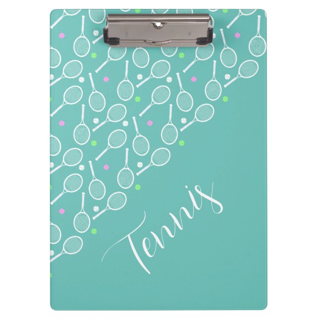 Tennisschläger und -bälle, grün klemmbrett (Vorderseite)