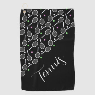 Tennisschläger und -bälle Personalisiert Golfhandtuch