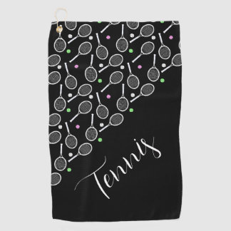 Tennisschläger und -bälle Personalisiert Golfhandtuch