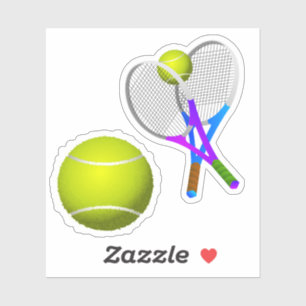 Tennisschläger und Tennisball Aufkleber