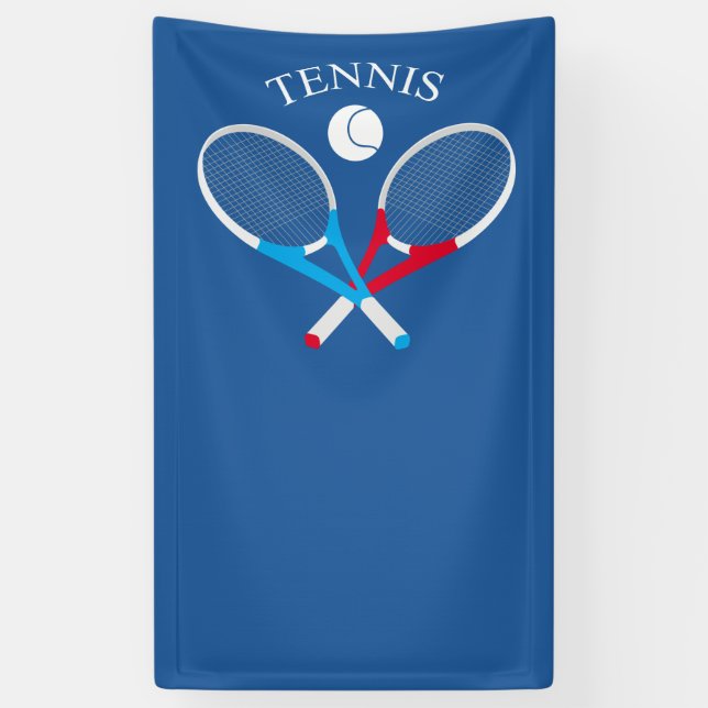 Tennisschläger und Tennisball Banner (Vertikal)