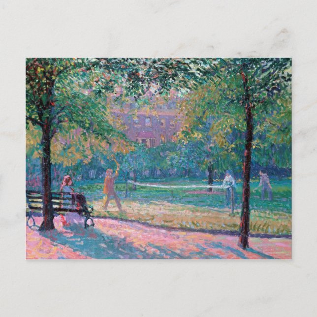 Tennisspiel Postkarte (Vorderseite)