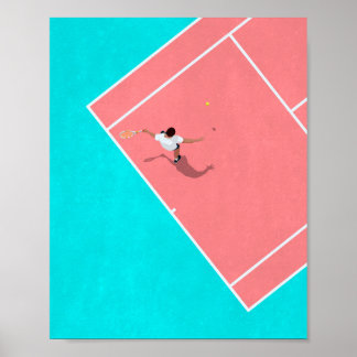 Tennisspiel von oben poster