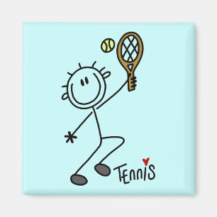 Tennisspielen mit Strichmännchen und Geschenke Magnet