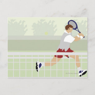 Tennisspieler 2 postkarte