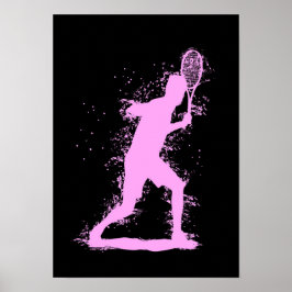 Tennisspieler - Abstrakte Aquarell-Kunst Poster