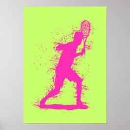 Tennisspieler - Abstrakte Aquarell-Kunst Poster