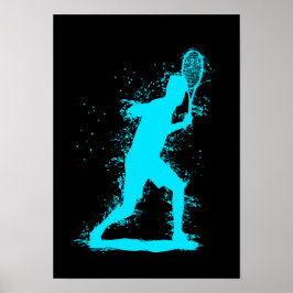 Tennisspieler - Abstrakte Aquarellkunst Poster