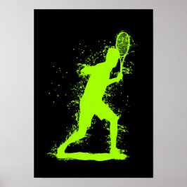 Tennisspieler - Abstrakte Aquarellkunst Poster