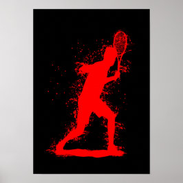 Tennisspieler - Abstrakte Aquarellkunst Poster