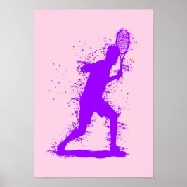 Tennisspieler - Abstrakte Aquarellkunst Poster