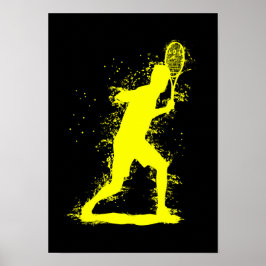 Tennisspieler - Abstrakte Aquarellkunst Poster