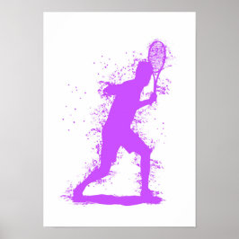 Tennisspieler - Abstrakte Aquarellkunst Poster