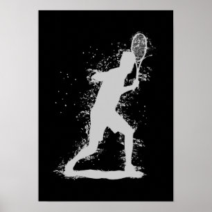 Tennisspieler - Abstrakte Aquarellkunst Poster
