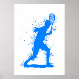 Tennisspieler - Abstrakte Aquarellkunst Poster