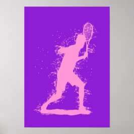 Tennisspieler - Abstrakte Aquarellkunst Poster