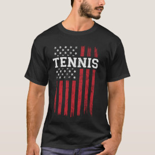 Tennisspieler Amerikanische Flagge USA Patriot Pat T-Shirt