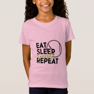 Tennisspieler Essen Schlafen Tennis Wiederholen T-Shirt