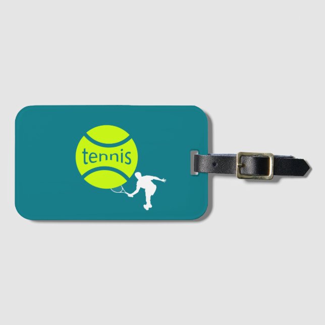 Tennisspieler Gepäckanhänger (Vorderseite (Horizontal))