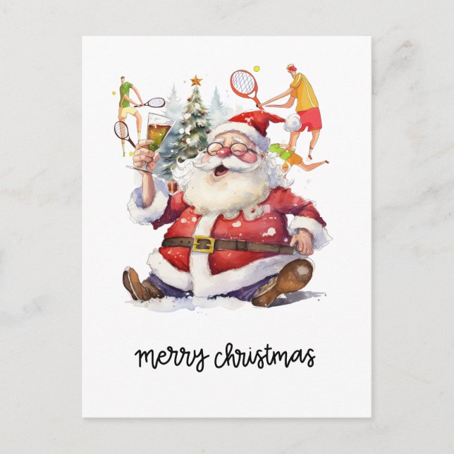Tennisspieler hinter Weihnachten (Vorderseite)