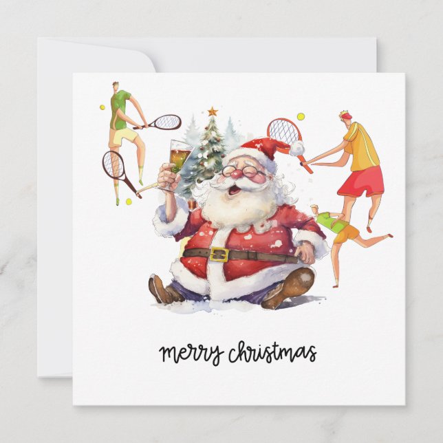 Tennisspieler hinter Weihnachten (Vorderseite)