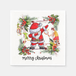 Tennisspieler hinter Weihnachten Serviette