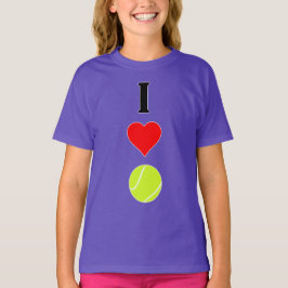 Tennisspieler I Liebe (Herz) Vertikaler Tennisspor T-Shirt
