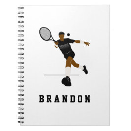 Tennisspieler-Illustration & benutzerdefinierter N Notizblock