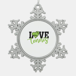 Tennisspieler Liebe Tennis Schneeflocken Zinn-Ornament