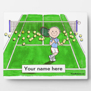 Tennisspieler, Männlich - Personalisierter Cartoon Fotoplatte