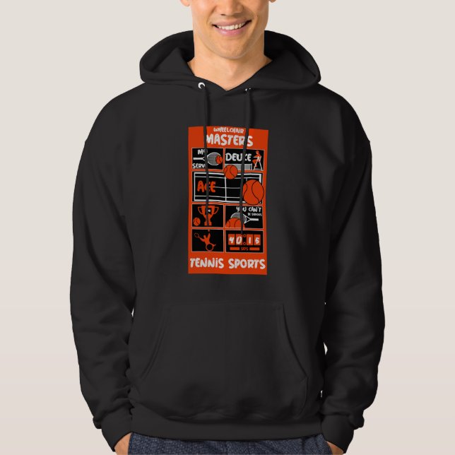 Tennisspieler mit Rollstuhl Hoodie (Vorderseite)