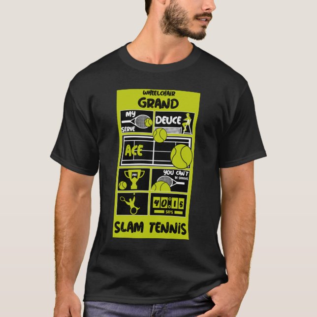 Tennisspieler mit Rollstuhl T-Shirt (Vorderseite)