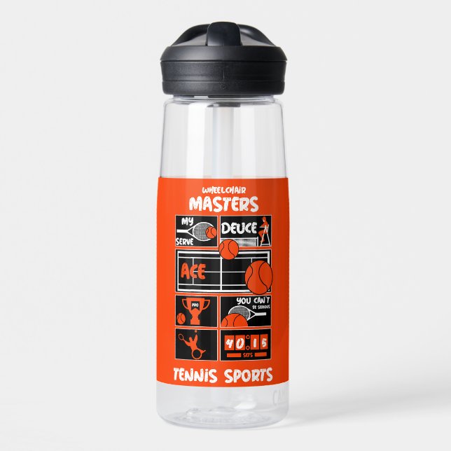 Tennisspieler mit Rollstuhl Trinkflasche (Vorne)