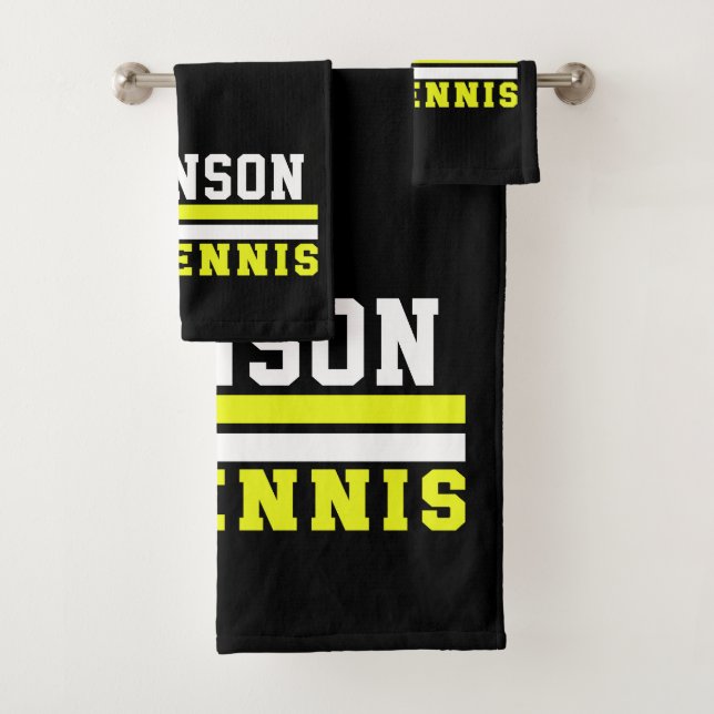 Tennisspieler NAME Ball Game Court Personalisiert Badhandtuch Set (Insitu)