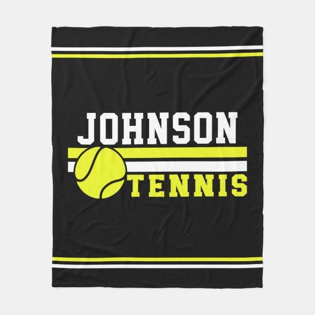 Tennisspieler NAME Ball Game Court Personalisiert Fleecedecke (Vorderseite)