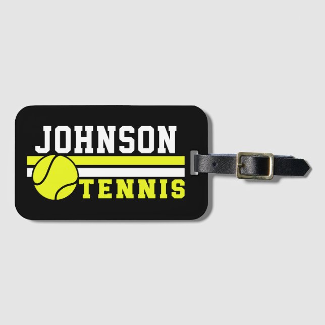 Tennisspieler NAME Ball Game Court Personalisiert Gepäckanhänger (Vorderseite (Horizontal))