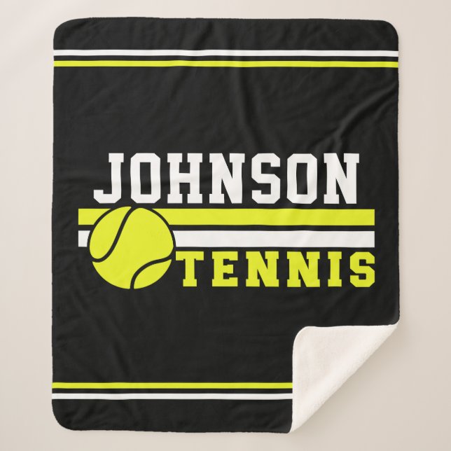 Tennisspieler NAME Ball Game Court Personalisiert Sherpadecke (Vorderseite)