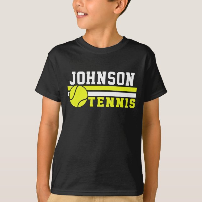 Tennisspieler NAME Ball Game Court Personalisiert T-Shirt (Vorderseite)