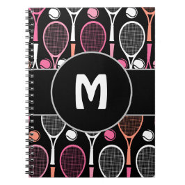 Tennisspieler Teamname Personalisiertes Monogramm Notizblock