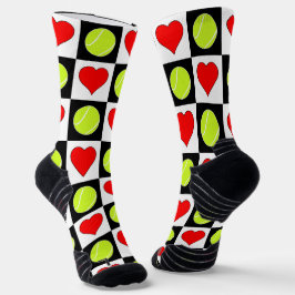 Tennisspieler Tennis Balls & Herz Pattern Sport Socken